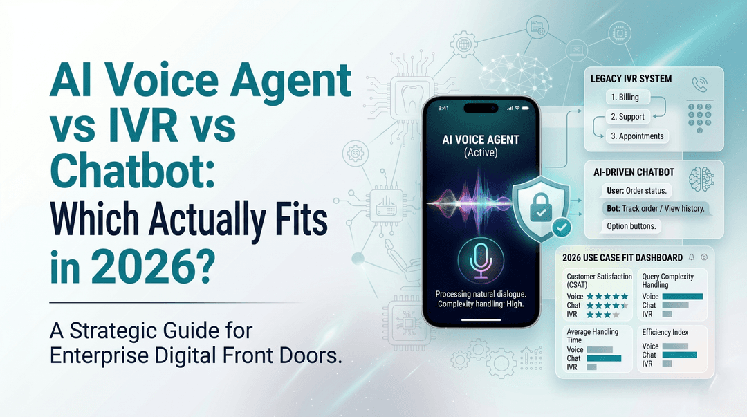 AI Voice Agent vs IVR vs Chatbot: 2026 Decision Guide