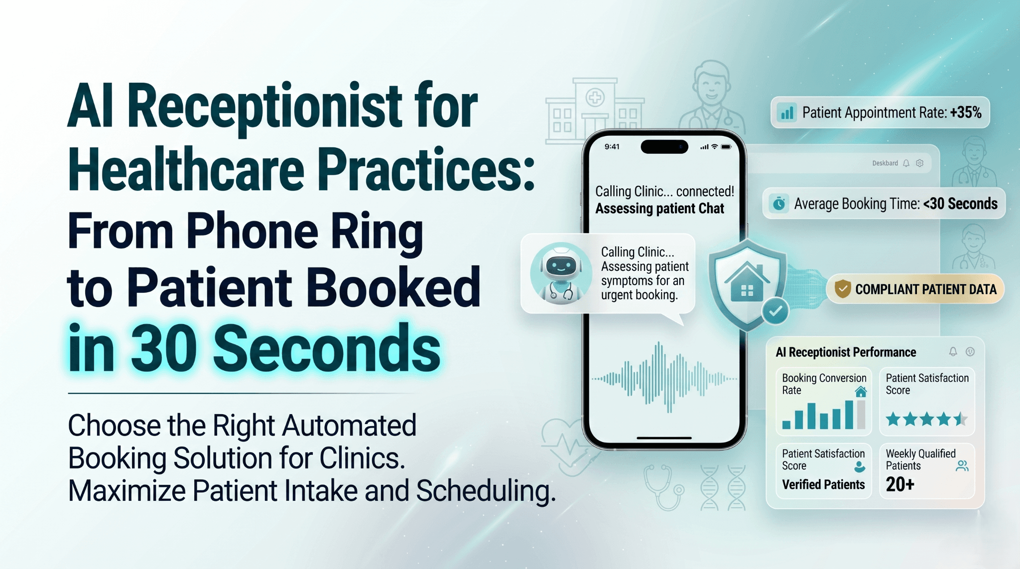 AI receptionist for healthcare practices — from phone ring to patient booked in 30 seconds with SuperMIA