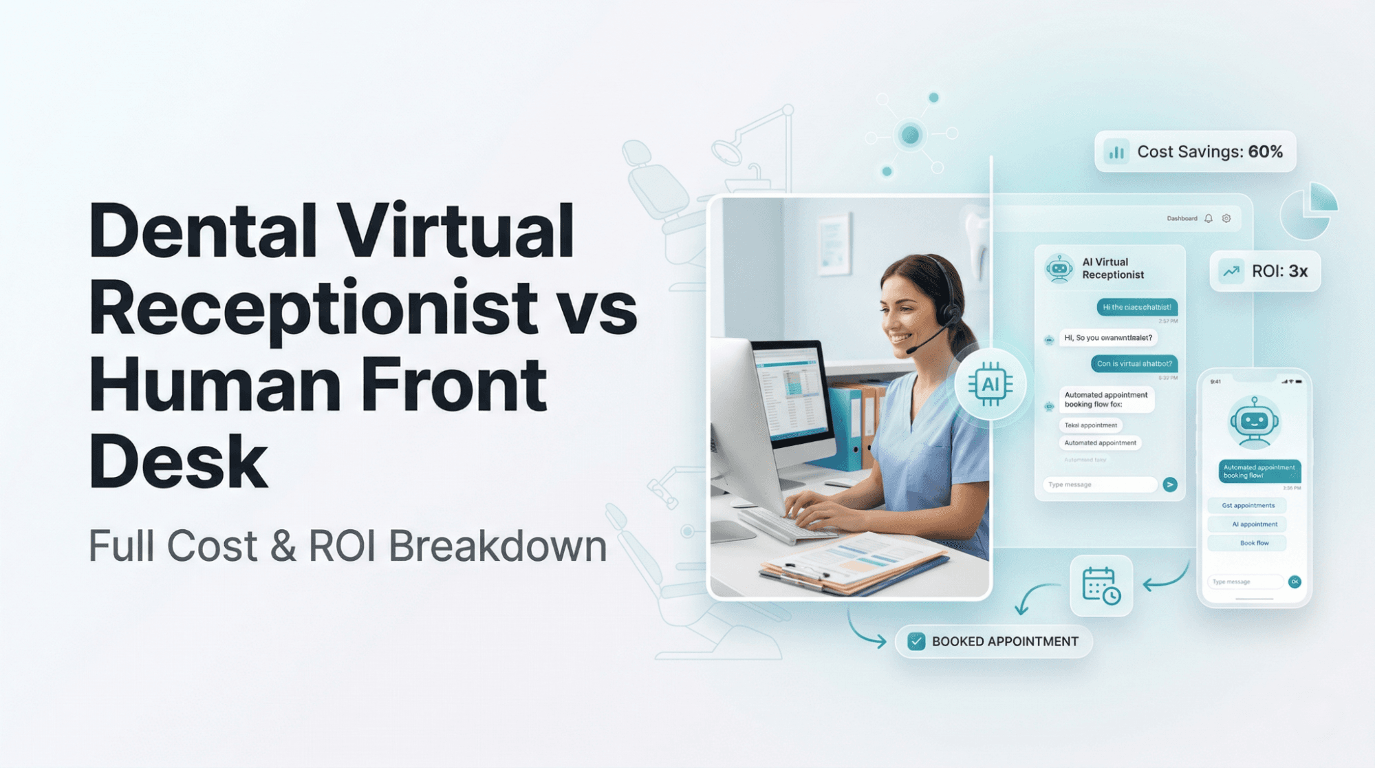 Dental virtual receptionist vs human front desk cost and ROI comparison