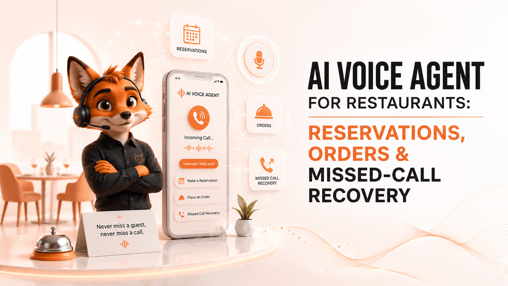 AI Voice Agent for Restaurants: Reservations, Orders & Missed-Call Recovery