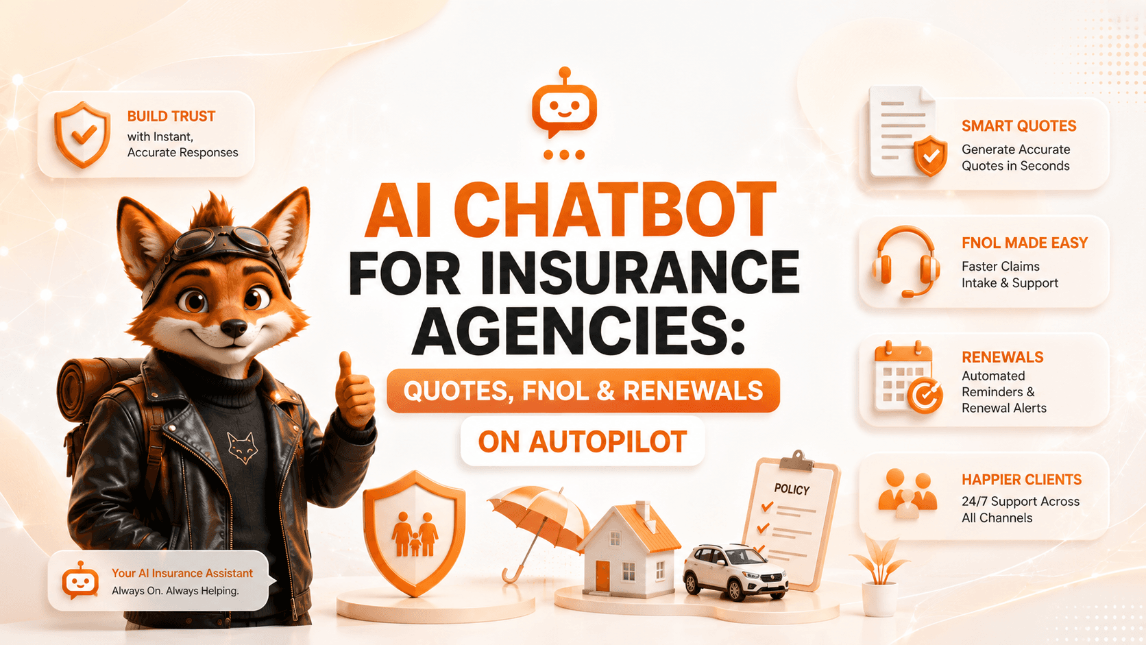 AI Chatbot for Insurance Agencies: Quotes, FNOL & Renewals on Autopilot
