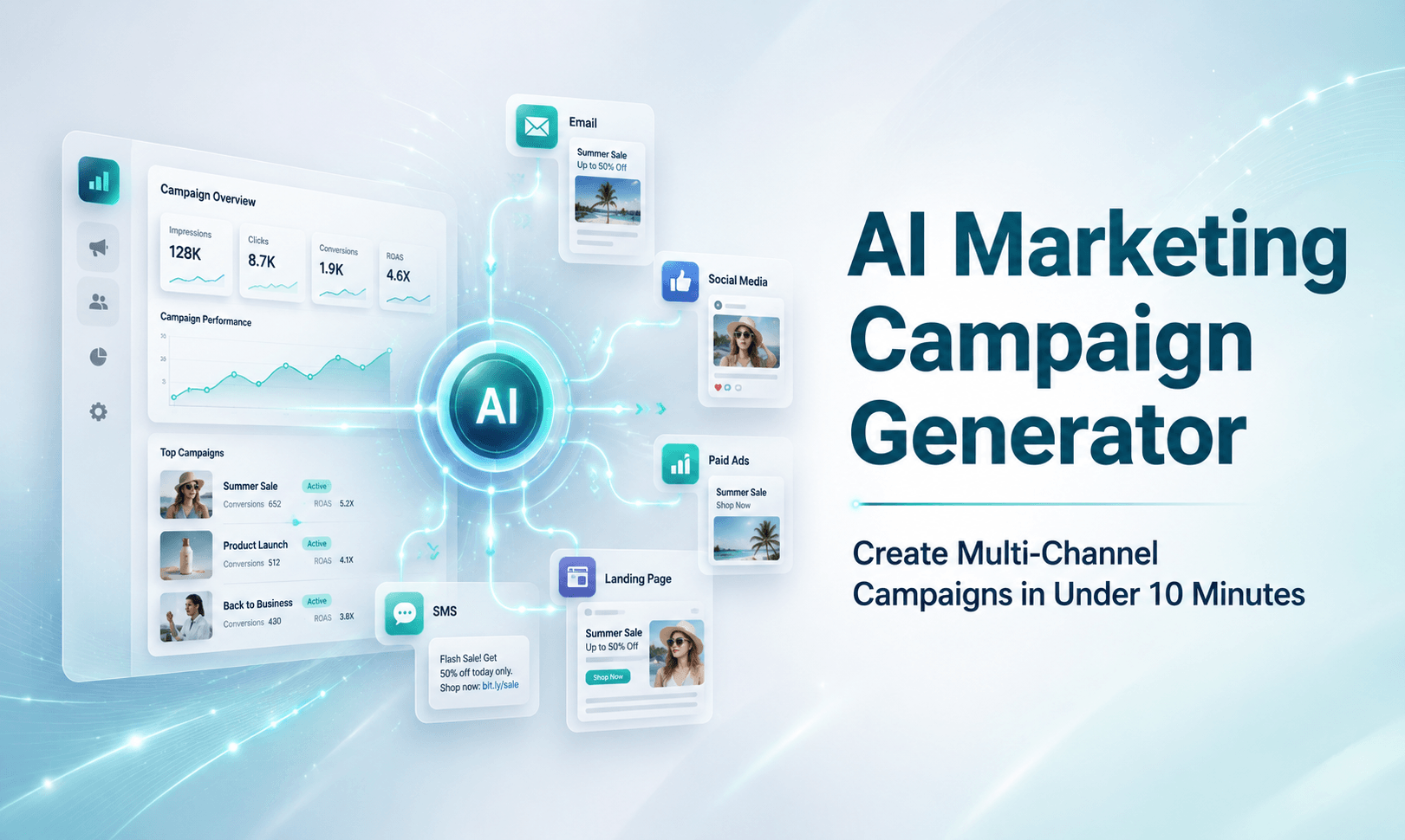 AI marketing campaign generator building a multi-channel campaign in under 10 minutes