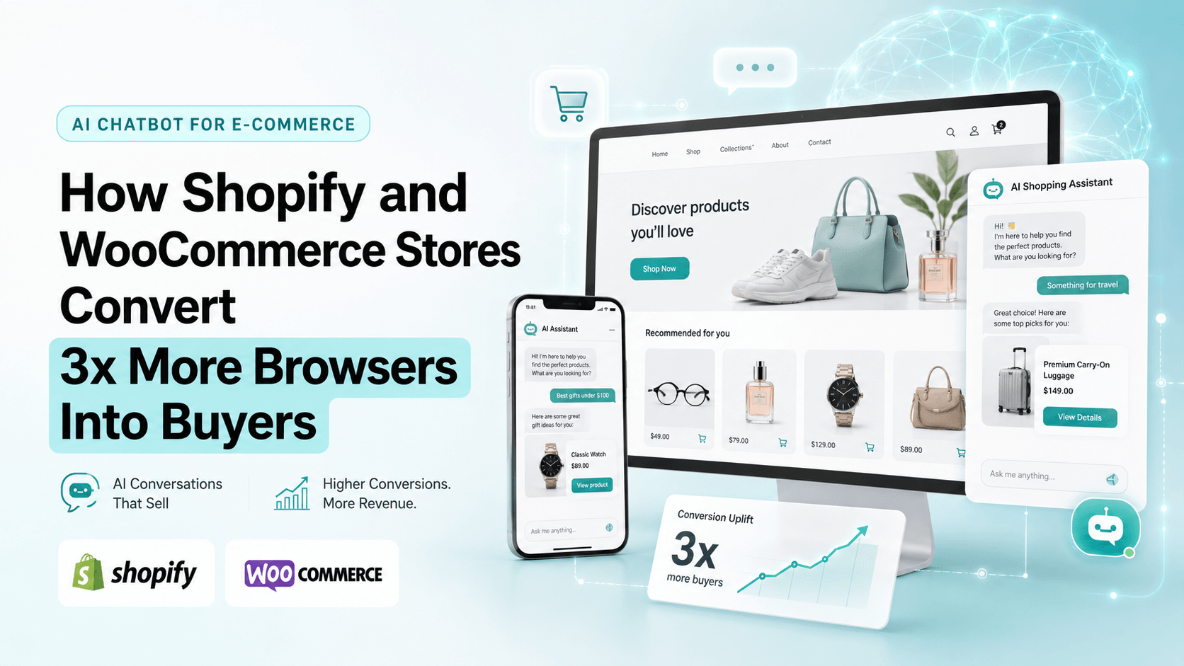 AI chatbot for ecommerce Shopify and WooCommerce conversion guide