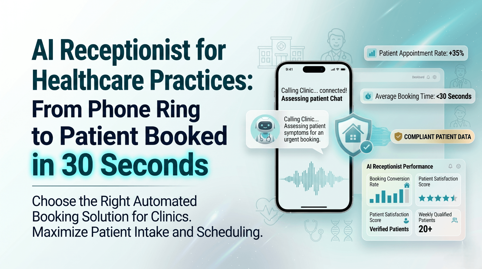 AI receptionist for healthcare practices — from phone ring to patient booked in 30 seconds with SuperMIA
