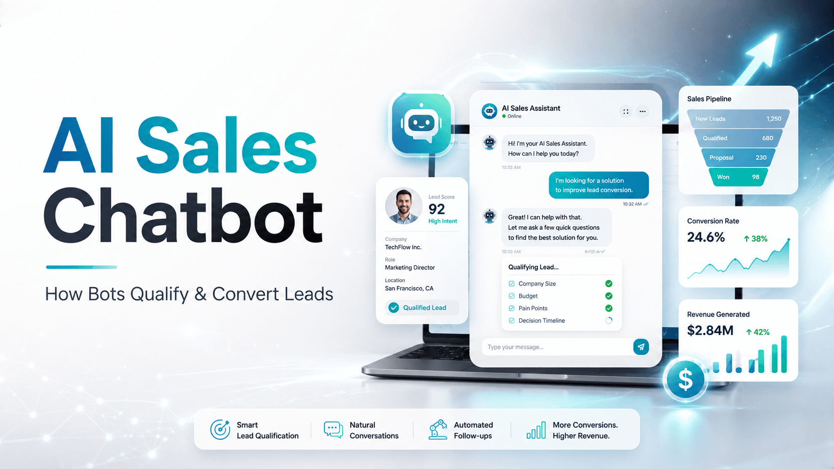 AI sales chatbot qualifying and converting leads
