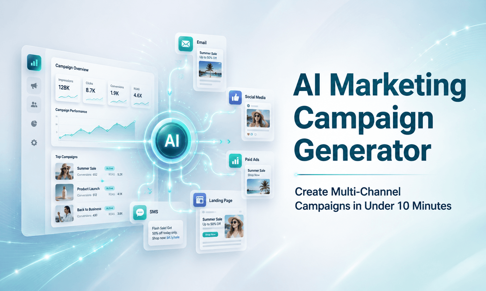 AI marketing campaign generator building a multi-channel campaign in under 10 minutes