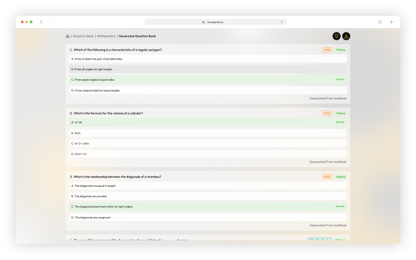 StudyMate AI — Question bank and custom paper generation